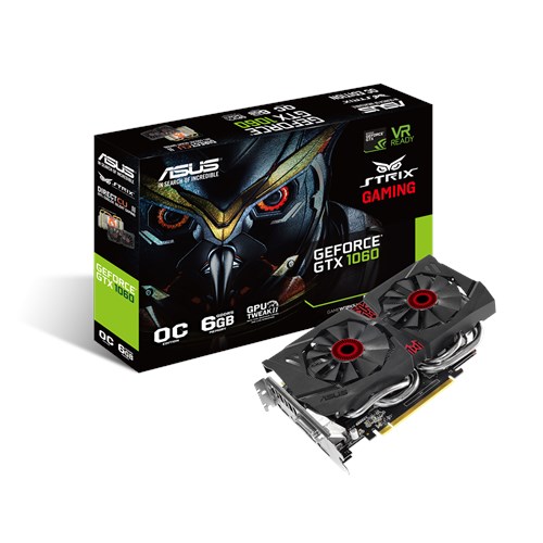 VGA Asus ROG Strix NVIDIA GeForce GTX1060 6GB GDDR5 _ STRIX- GTX1060- DC2O6G (318MT)